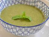 Soupe glacée d'épinards, féta et menthe