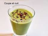 Velouté chaud ou froid de petits pois, féta et croustillant de chorizo