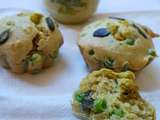 Muffins salés au houmous et petits pois