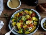 Pommes de terre aux cornichons et tomates séchées