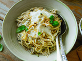 Spaghettis aux courgettes râpées