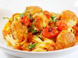 Fettuccine aux boulettes de volaille et fruits secs