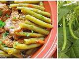 Jwaz loubia machtou belham ou Tajine d'haricots verts, viande et Tomates