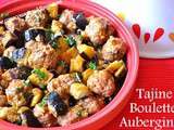 Tajine d'aubergines aux boulettes de viande hachée