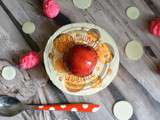 Entremet tout en rondeur : framboises et poivron