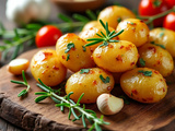 Simple et savoureuse de pomme de terre grenaille au four