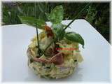 Tagliatelles courgettes chevre et jambon