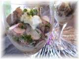 Verrine d'agneau aux radis et raifort d'Alsace