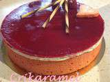 Entremets choco framboise avec insert framboise