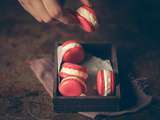 Macarons glacés vanille et framboise