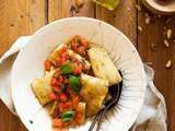 Pâtes au pesto de pistaches et d'amandes, concassé de tomates (Vegan)