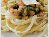 Linguini pesto-crevettes