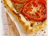 Tarte fine à la tomate et à la moutarde ancienne