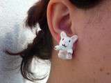 Boucles d'oreilles en fimo lapin de Pâques