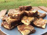 Brownie-cheesecake au chocolat noir et beurre de cacahuètes