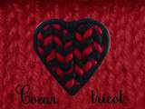 Pendentif coeur tricot en fimo