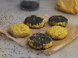 Galettes de millet aux carottes, curcuma et sésame (vegan)