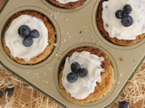 Muffins à la courgette, au yaourt et à la vanille, glaçage au yaourt