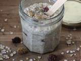 Overnight oats coco-framboises séchées (porridge sans cuisson)