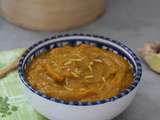 Soupe butternut-patate douce au citron, gingembre et curry