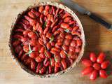 Tarte tomates, fraises parfum basilic