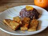 Tofu caramélisé à l'orange et son riz sauvage