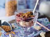 Verrine de figues rôties, granola et meringue