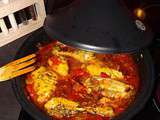 Tajine de poulet à la tomate et poivron