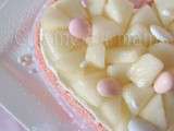 Charlotte en coeur tout en douceur : Poire, amande et rose