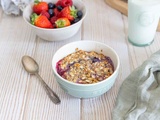 Baked porridge aux fruits rouges
