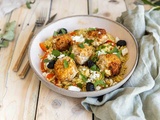 Boulettes de poulet & Orzo aux poivrons et feta