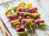 Brochettes de Chipolatas aux Légumes