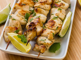 Brochettes de poulet au citron & Purée de panais et carottes