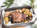 Gigot d’agneau Miel Moutarde & Hasselback potatoes