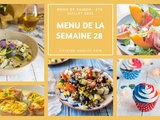 Menu pour la semaine du lundi 10 au dimanche 16 juillet 2023