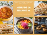 Menu pour la semaine du lundi 10 au dimanche 16 octobre 2022