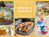 Menu pour la semaine du lundi 11 au dimanche 17 juillet 2022