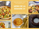 Menu pour la semaine du lundi 12 au dimanche 18 septembre 2022