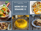 Menu pour la semaine du lundi 13 au dimanche 19 mars 2023