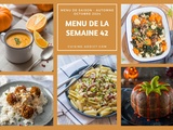 Menu pour la semaine du lundi 14 au dimanche 20 octobre 2024