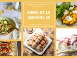 Menu pour la semaine du lundi 15 au dimanche 21 août 2022