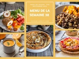 Menu pour la semaine du lundi 16 au dimanche 22 septembre 2024