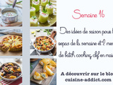 Menu pour la semaine du lundi 19 au dimanche 25 avril 2021