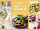 Menu pour la semaine du lundi 20 au dimanche 26 juin 2022