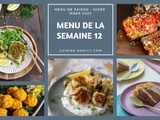 Menu pour la semaine du lundi 20 au dimanche 26 mars 2023