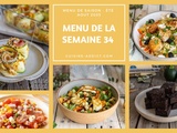 Menu pour la semaine du lundi 21 au dimanche 27 août 2023