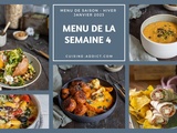 Menu pour la semaine du lundi 23 au dimanche 29 janvier 2023