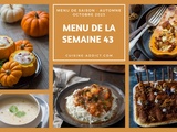 Menu pour la semaine du lundi 23 au dimanche 29 octobre 2023 : repas variés et délicieux