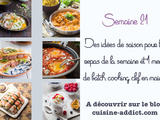 Menu pour la semaine du lundi 24 au dimanche 30 mai 2021