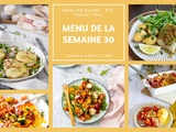 Menu pour la semaine du lundi 25 au 31 juillet 2022